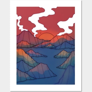 An island sunset Posters and Art